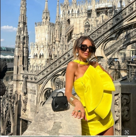 Zara Voluminous Mini Dress Limited Edition 3341/662 Size S Yellow - Picture 5 of 12